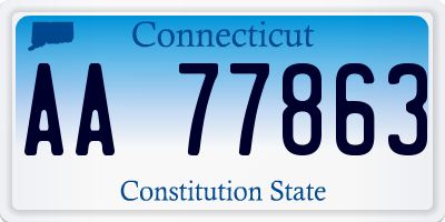 CT license plate AA77863