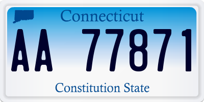CT license plate AA77871