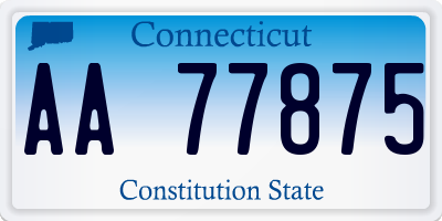 CT license plate AA77875