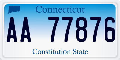 CT license plate AA77876