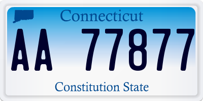 CT license plate AA77877
