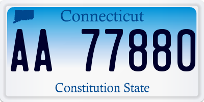 CT license plate AA77880