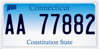 CT license plate AA77882