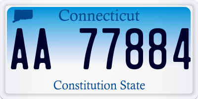 CT license plate AA77884