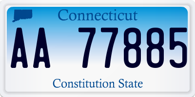 CT license plate AA77885