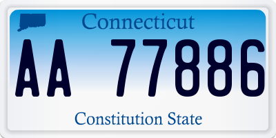 CT license plate AA77886