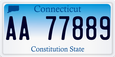 CT license plate AA77889