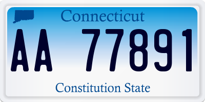 CT license plate AA77891