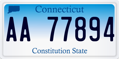 CT license plate AA77894