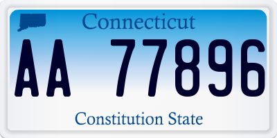 CT license plate AA77896