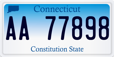 CT license plate AA77898