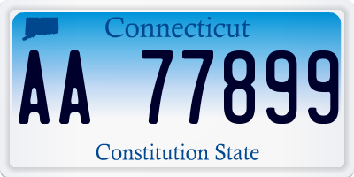 CT license plate AA77899