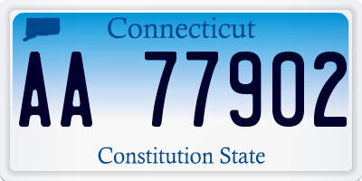 CT license plate AA77902