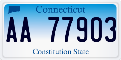 CT license plate AA77903