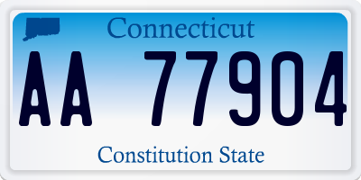 CT license plate AA77904