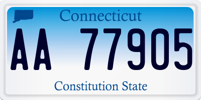 CT license plate AA77905