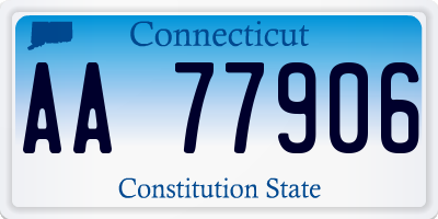 CT license plate AA77906