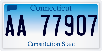 CT license plate AA77907