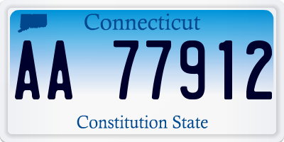 CT license plate AA77912