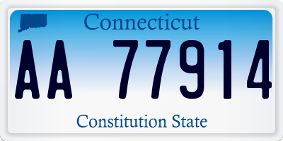 CT license plate AA77914