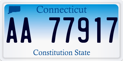 CT license plate AA77917