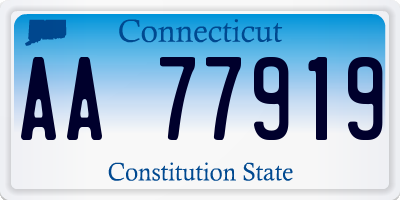 CT license plate AA77919