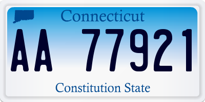 CT license plate AA77921