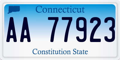 CT license plate AA77923