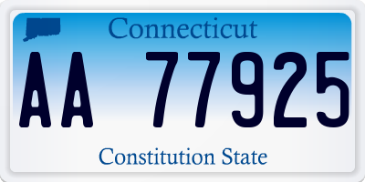 CT license plate AA77925
