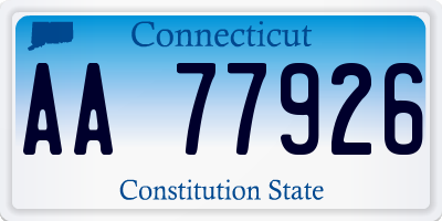 CT license plate AA77926