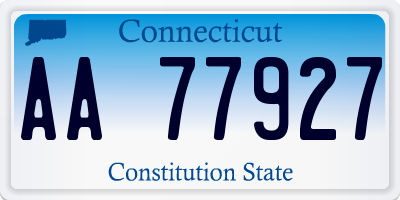 CT license plate AA77927