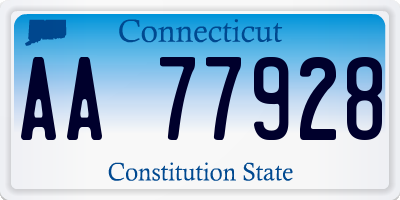 CT license plate AA77928