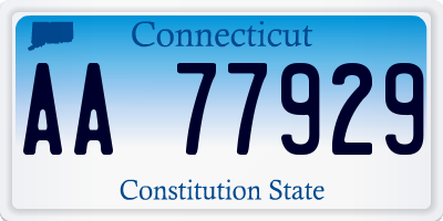 CT license plate AA77929