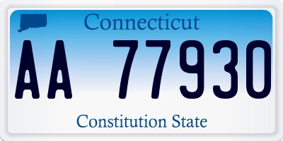 CT license plate AA77930
