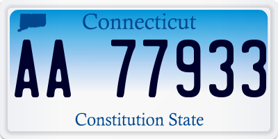 CT license plate AA77933