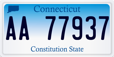 CT license plate AA77937