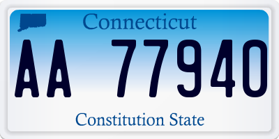 CT license plate AA77940