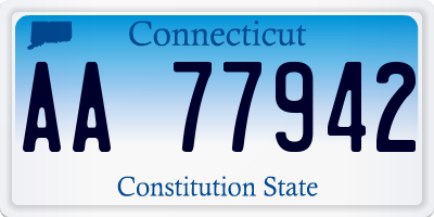 CT license plate AA77942
