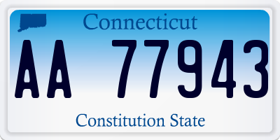 CT license plate AA77943