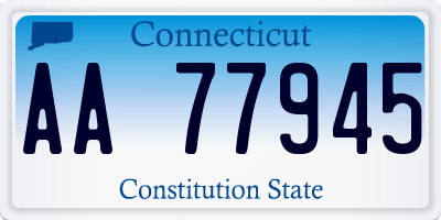 CT license plate AA77945