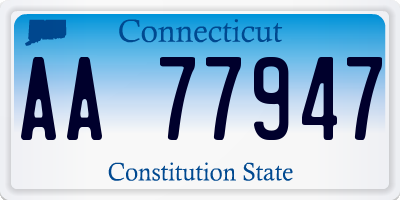 CT license plate AA77947