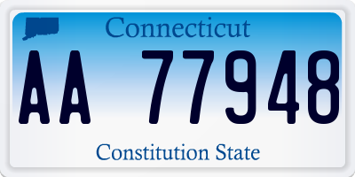 CT license plate AA77948