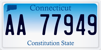 CT license plate AA77949