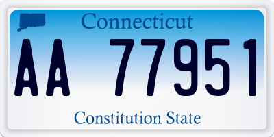 CT license plate AA77951