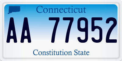 CT license plate AA77952