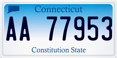 CT license plate AA77953