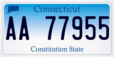 CT license plate AA77955