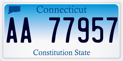 CT license plate AA77957