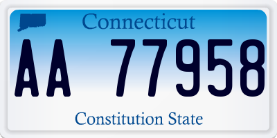 CT license plate AA77958