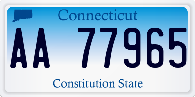 CT license plate AA77965